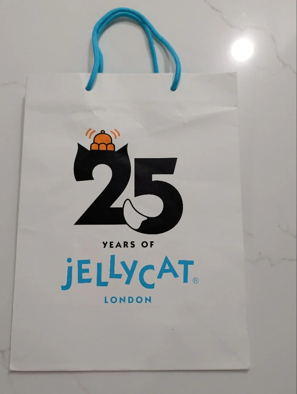Jellycat White & Turquoise 25th Anniversary Gift Bag {Never Used}